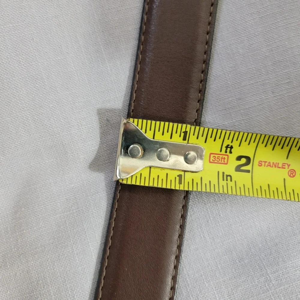 L.L. Bean Mens Brown Leather Belt Solid Brass‎ Buckle Size 36 Made in USA